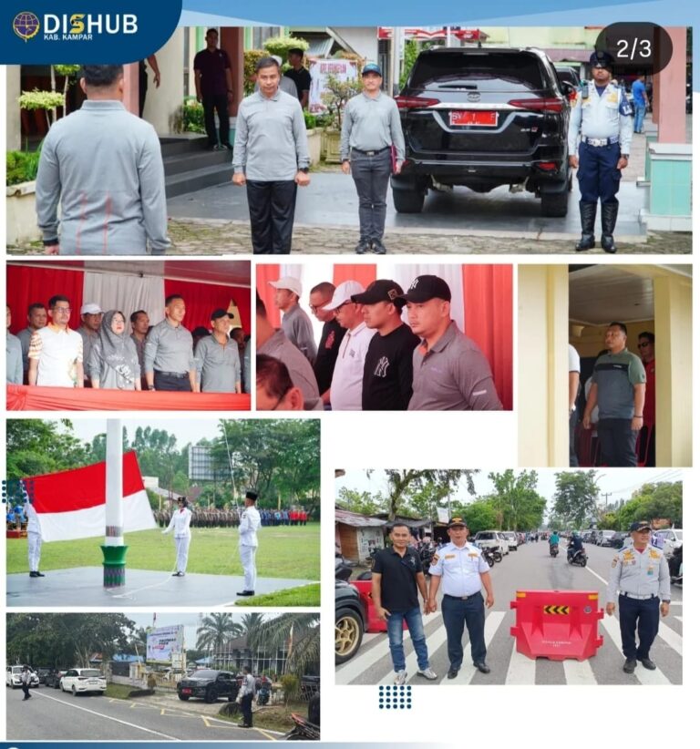Peringatan Haornas, Petugas Dishub Kampar Turun Laksanakan Tugas Pengamanan Lalu Lintas
