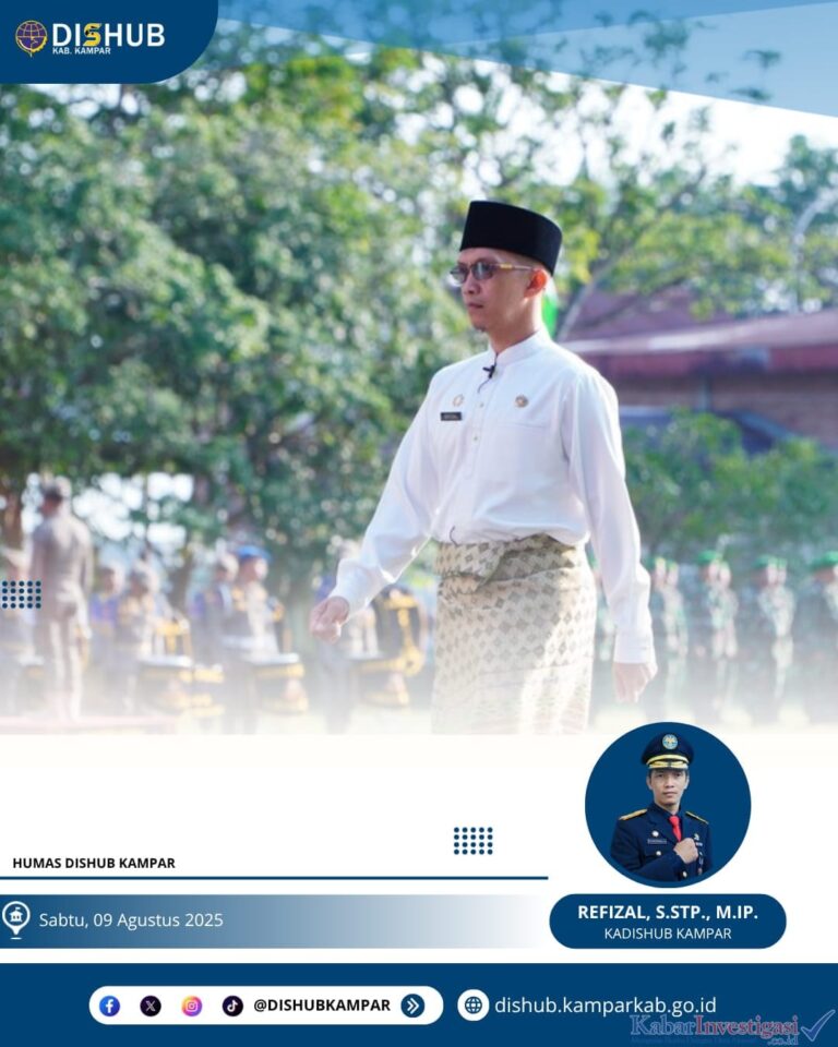 Kepala Dishub Kabupaten Kampar Refizal menjadi Komandan Upacara Peringatan Hari Jadi ke-68 Riau
