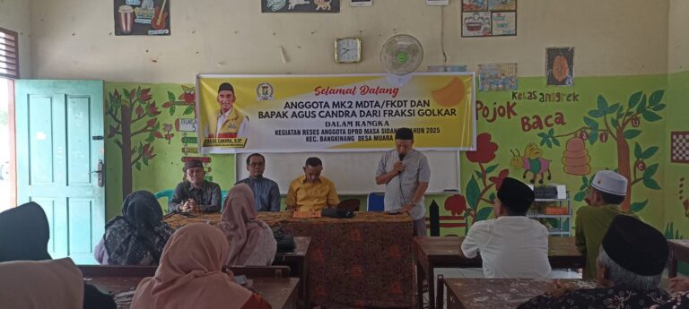 Reses di Muara Uwai, Agus Candra Minta Pemerintah Peduli Terhadap Kesejahteraan Guru MDTA