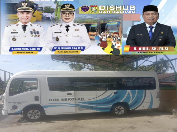 Kabupaten Kampar Terima Hibah Bus Sekolah Dari Kementerian Perhubungan