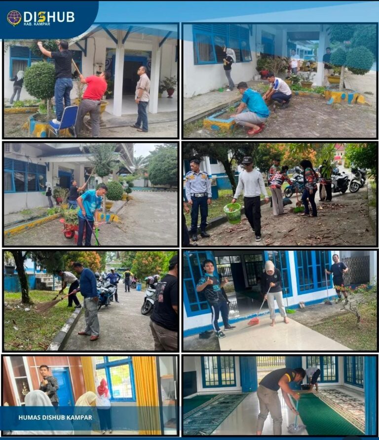 Wujud Kebersamaan, Dinas Perhubungan Kampar Laksanakan Gotong Royong