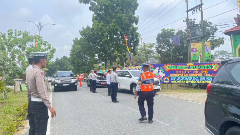 Dalam Rangka HUT Kampar, Dishub Kampar Laksanakan Pengamanan Arus Lalu Lintas