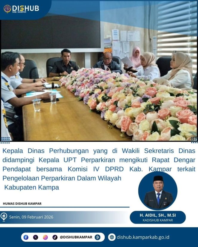 Dishub Kampar Paparkan Pembenahan Parkir Saat RDP di Komisi IV