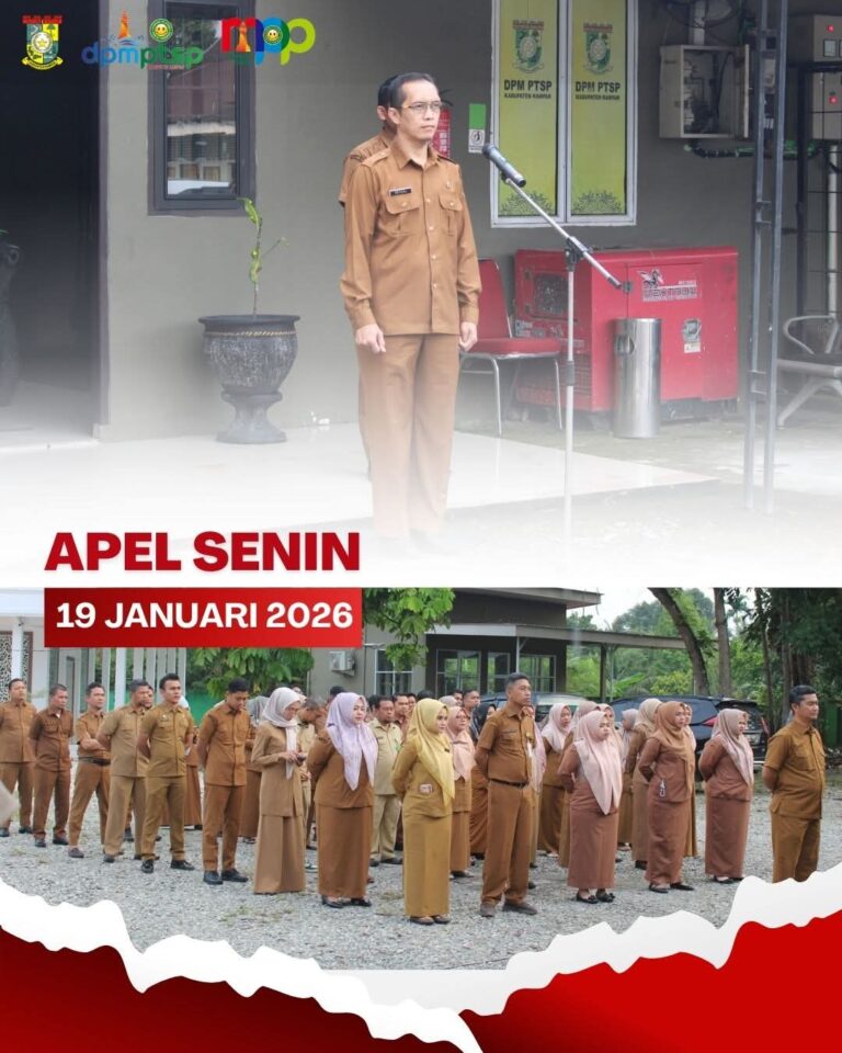 Pimpin Apel Senin, Kepala DPMPTSP Kabupaten Kampar Ingatkan Pegawai Berikan Pelayanan Terbaik